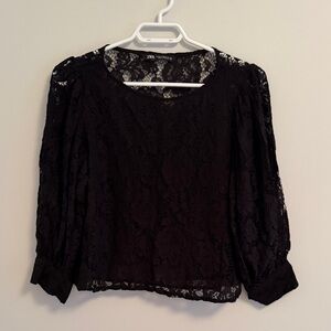 Zara Black Lace Blouse